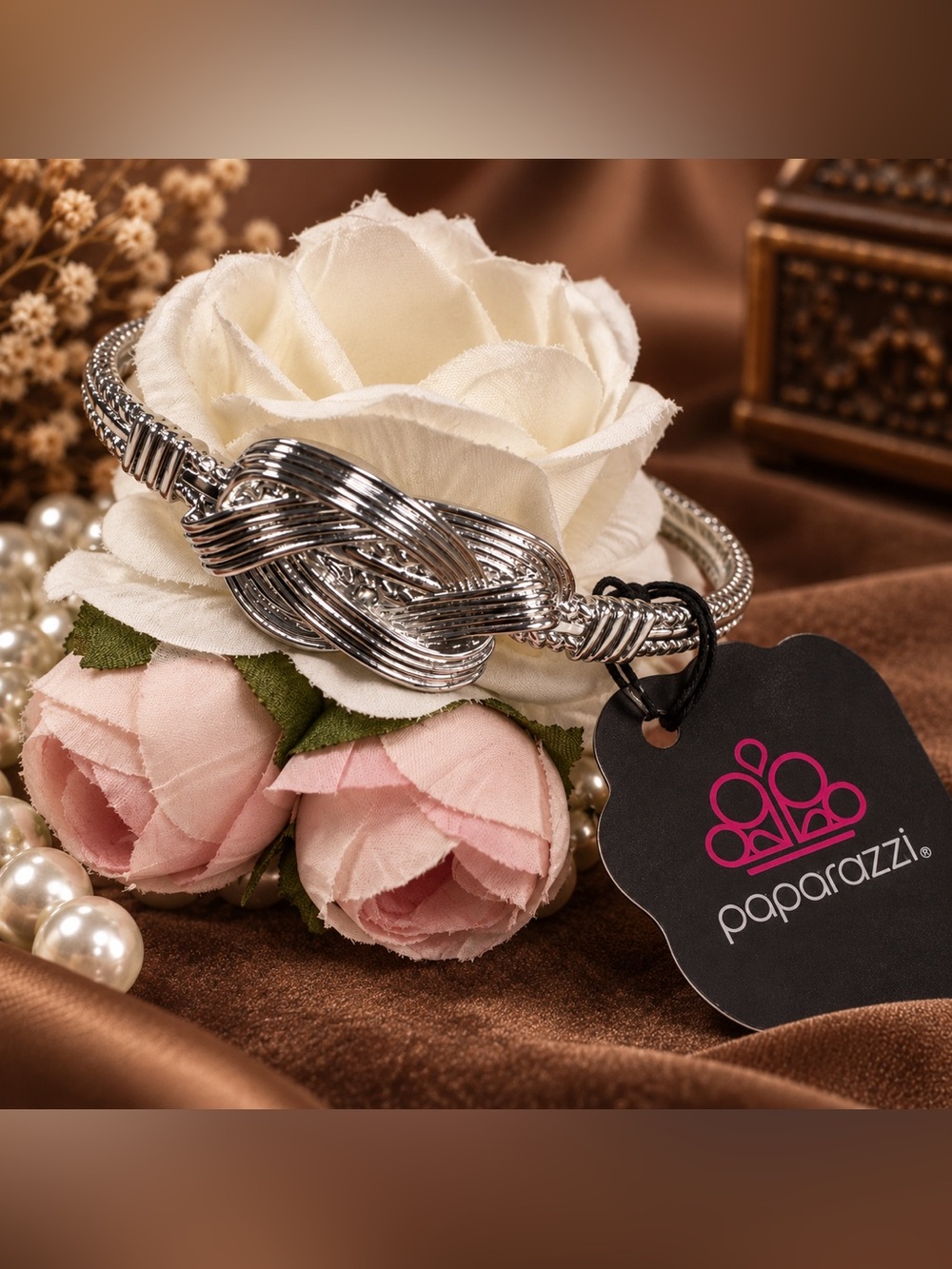 paparazzi Silver Braided Knot Bracelet